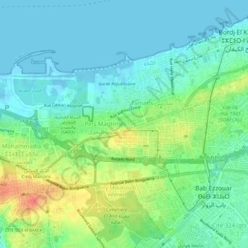 The subdivision Mandariniers topographic map, elevation, terrain