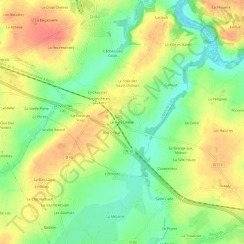 Le Bois Orieux topographic map, elevation, terrain