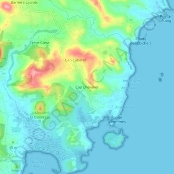 Cap Chevalier topographic map, elevation, terrain