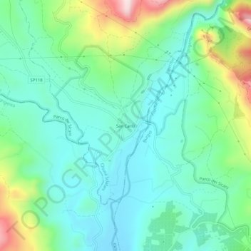 San Carlo topographic map, elevation, terrain