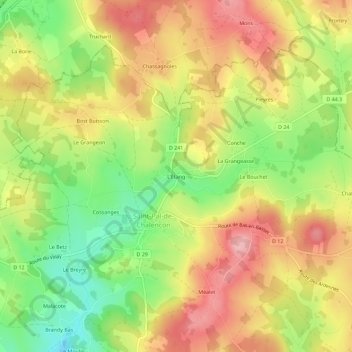 L'Étang topographic map, elevation, terrain