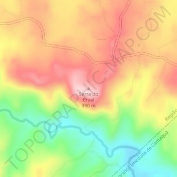 Serra do Erval topographic map, elevation, terrain