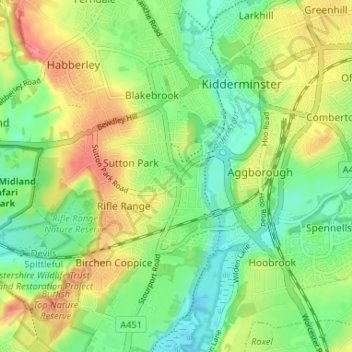 Foley Park topographic map, elevation, terrain
