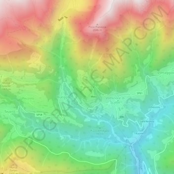 Pianezza topographic map, elevation, terrain