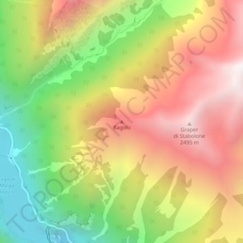 Bagolo topographic map, elevation, terrain