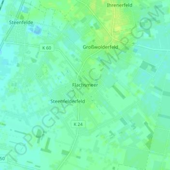 Flachsmeer topographic map, elevation, terrain