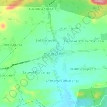 Pachikapalem topographic map, elevation, terrain
