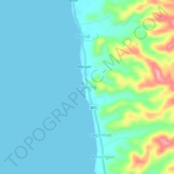 Balaring topographic map, elevation, terrain