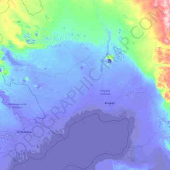 Atyrau Province topographic map, elevation, terrain