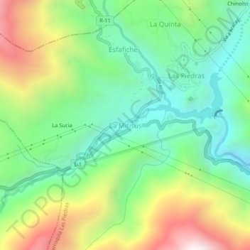 La Mitisús topographic map, elevation, terrain
