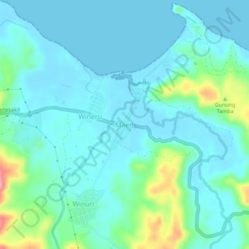 Maen topographic map, elevation, terrain