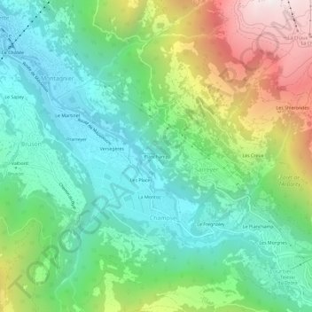 Planchamp topographic map, elevation, terrain
