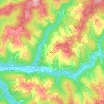 Bardenat topographic map, elevation, terrain