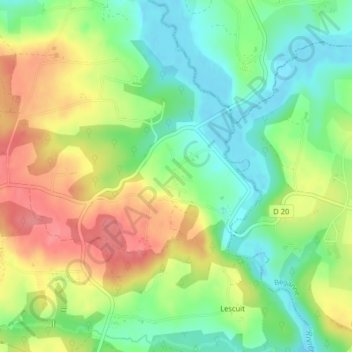 Lespont topographic map, elevation, terrain