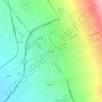 Tabas topographic map, elevation, terrain