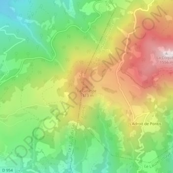 La Gineste topographic map, elevation, terrain