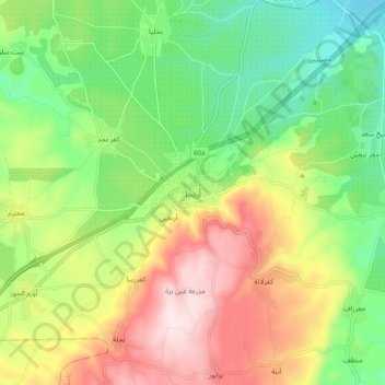 Ariha topographic map, elevation, terrain