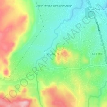 Rukuba Road topographic map, elevation, terrain