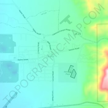 La Luz topographic map, elevation, terrain
