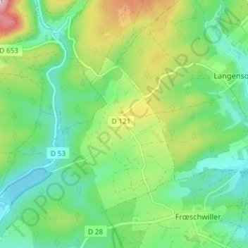Nehwiller topographic map, elevation, terrain