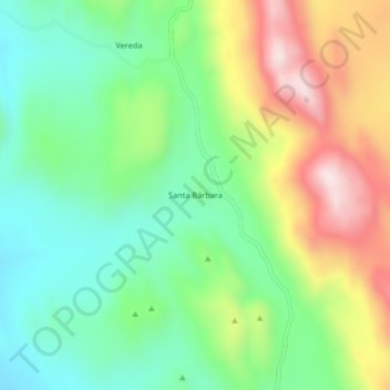 Santa Bárbara topographic map, elevation, terrain
