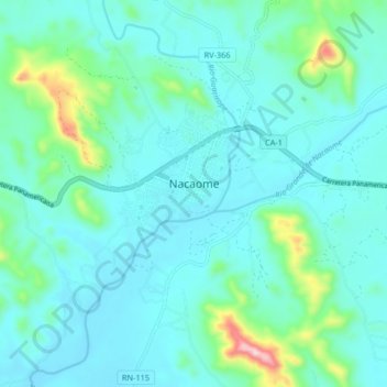 Nacaome topographic map, elevation, terrain