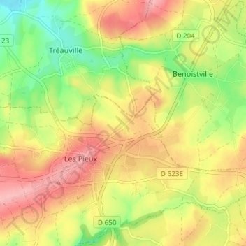 Étanval topographic map, elevation, terrain