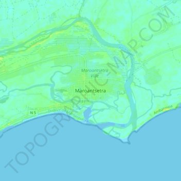 Maroantsetra topographic map, elevation, terrain