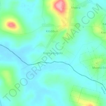 Kireku-bugolo topographic map, elevation, terrain