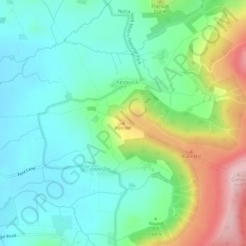 Pen Hill topographic map, elevation, terrain