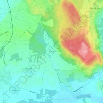 Chanves topographic map, elevation, terrain