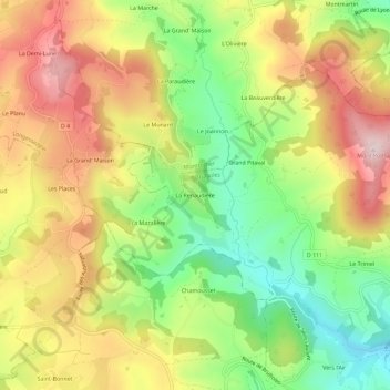 La Renaudière topographic map, elevation, terrain