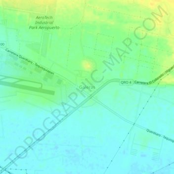 Galeras topographic map, elevation, terrain