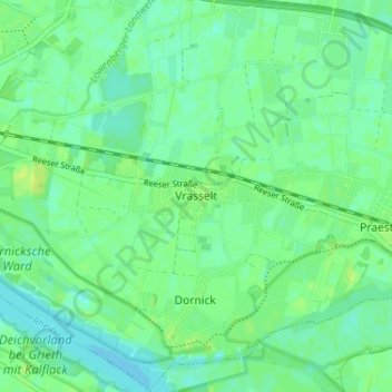 Vrasselt topographic map, elevation, terrain