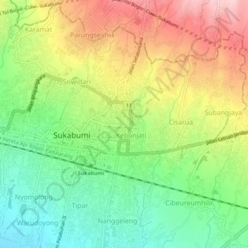 Cikole topographic map, elevation, terrain