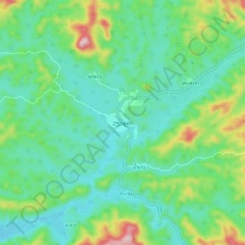 Vieng Phouka topographic map, elevation, terrain