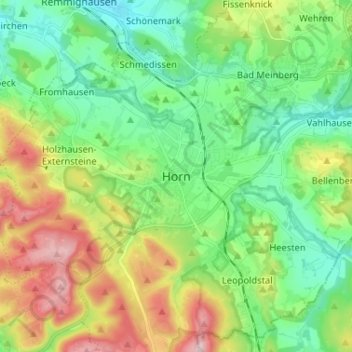 Horn topographic map, elevation, terrain
