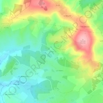 Le Pâtis topographic map, elevation, terrain