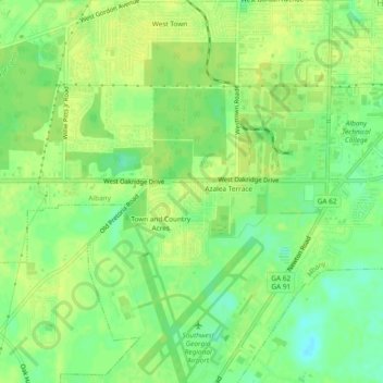 Evergreen topographic map, elevation, terrain
