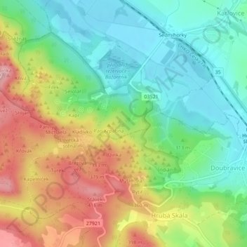 Schwanz topographic map, elevation, terrain