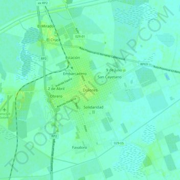 Dolores topographic map, elevation, terrain