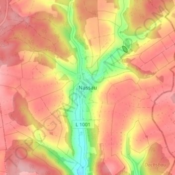 Nassau topographic map, elevation, terrain