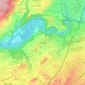 Maclamod topographic map, elevation, terrain
