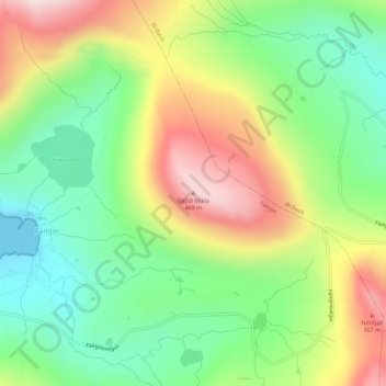 Fjallið Mikla topographic map, elevation, terrain