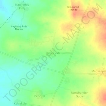 Dabil Guda topographic map, elevation, terrain