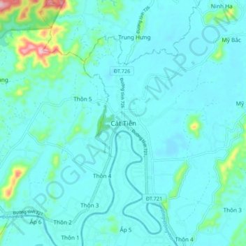 Cát Tiên topographic map, elevation, terrain