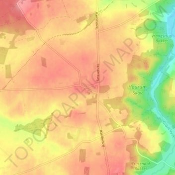 Haurum topographic map, elevation, terrain