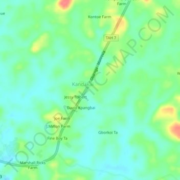 Simpson Farm topographic map, elevation, terrain