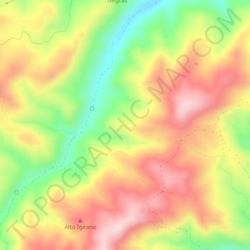 Cuarterón topographic map, elevation, terrain
