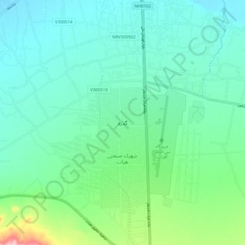 Guzarah topographic map, elevation, terrain